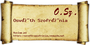 Osváth Szofrónia névjegykártya